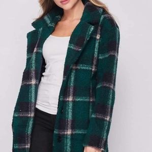 Green plaid winter coat